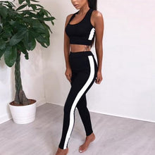 Load image into Gallery viewer, Vertvie Women&#39;s Yoga Pants Sportswear Fitness Yoga Suit Sport Set Female Gym Workout Jumpsuit Top Female Tracksuit Tights 2019