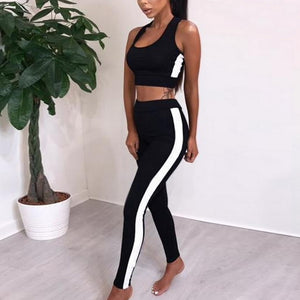 Vertvie Women's Yoga Pants Sportswear Fitness Yoga Suit Sport Set Female Gym Workout Jumpsuit Top Female Tracksuit Tights 2019