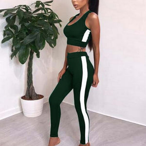 Vertvie Women's Yoga Pants Sportswear Fitness Yoga Suit Sport Set Female Gym Workout Jumpsuit Top Female Tracksuit Tights 2019